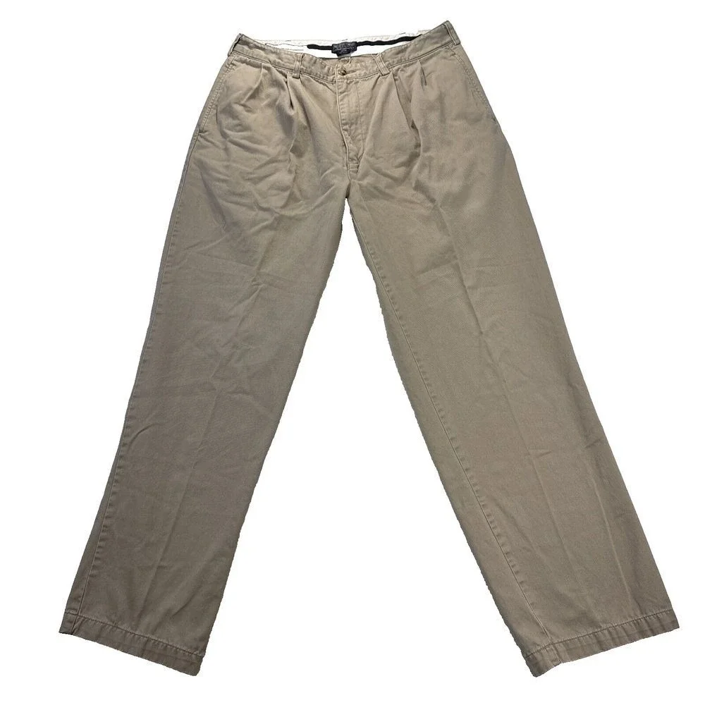Polo Jeans‎ Company Ralph Lauren Mens Pants 36x31 Beige Khaki Casual Logo Preppy